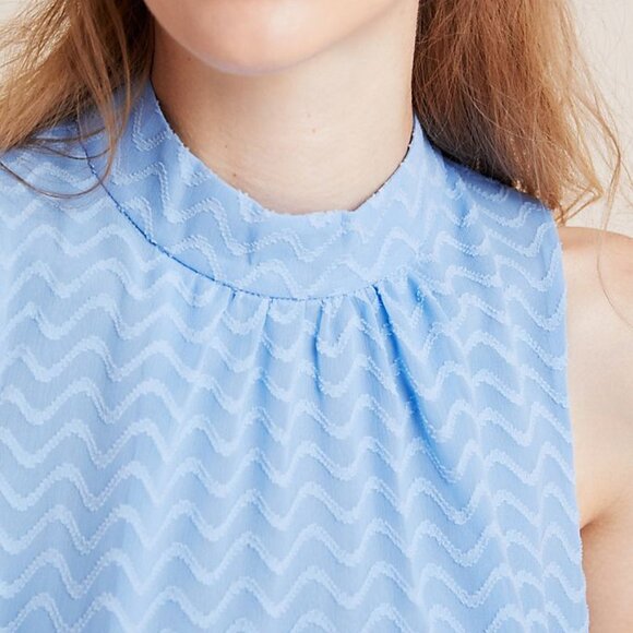 Maeve (Anthropologie) NWT Polyester Keyhole Blue CHARLEY Halter Blouse, Size 1X - Picture 5 of 12